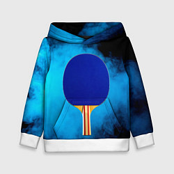 Детская толстовка Ракетка для пинг понга синий дым