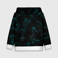 Толстовка-худи детская Color black turquoise, цвет: 3D-белый