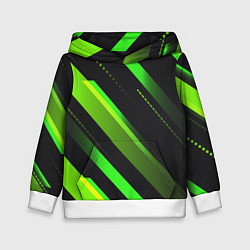 Толстовка-худи детская Color black green, цвет: 3D-белый