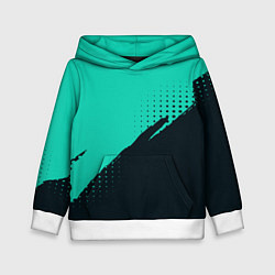 Толстовка-худи детская Color black light blue, цвет: 3D-белый