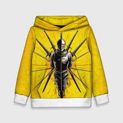 Толстовка-худи детская Фехтование на тяжёлом клинковом оружии, цвет: 3D-белый