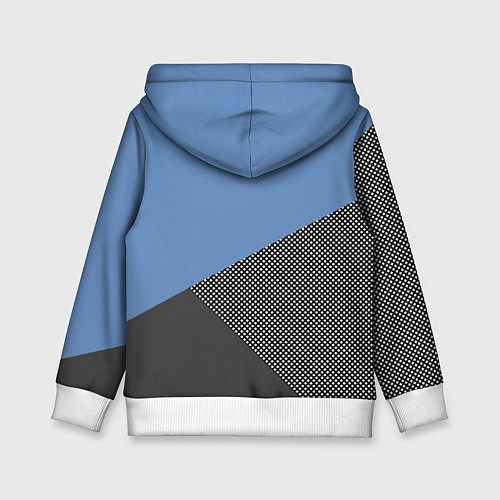 Детская толстовка Сине-серый геометричный / 3D-Белый – фото 2