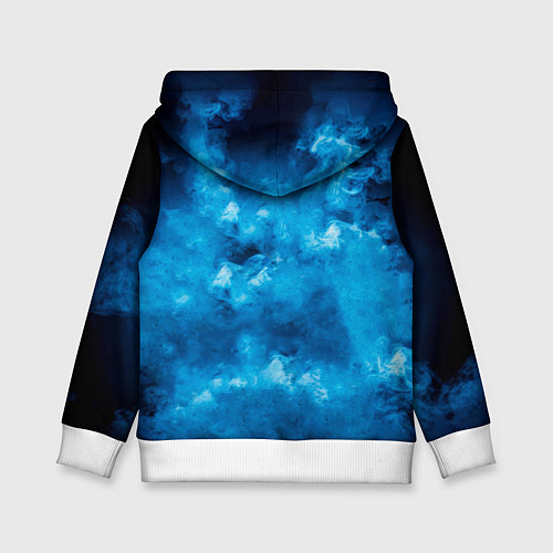 Детская толстовка Фехтование на тяжёлом клинковом оружии в синем дым / 3D-Белый – фото 2