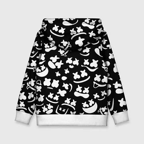 Детская толстовка Marshmello black pattern / 3D-Белый – фото 2