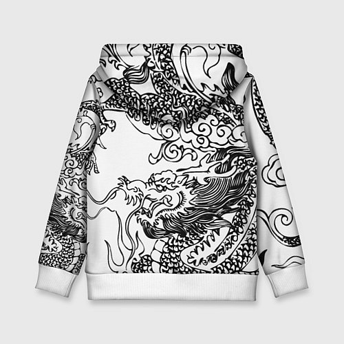 Детская толстовка Татуировка дракона на белом / 3D-Белый – фото 2