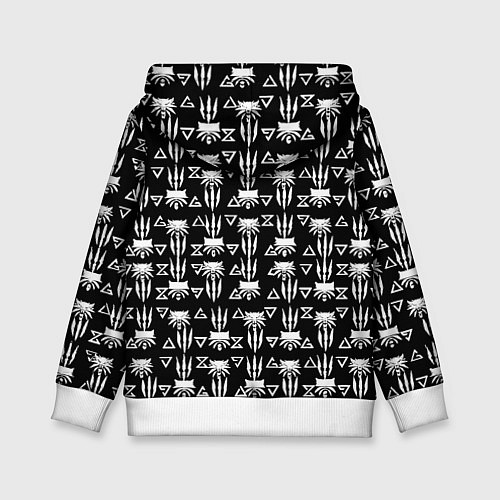 Детская толстовка Ведьмак лого патерн / 3D-Белый – фото 2