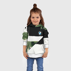 Толстовка-худи детская BMW логотип, цвет: 3D-белый — фото 2