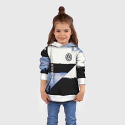 Толстовка-худи детская Volkswagen логотип, цвет: 3D-белый — фото 2