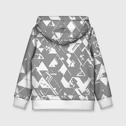 Детская толстовка Светлый серый геометричный паттерн / 3D-Белый – фото 2