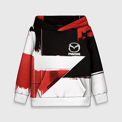 Толстовка-худи детская Mazda логотип, цвет: 3D-белый