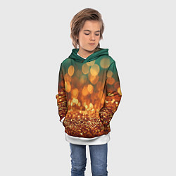 Толстовка-худи детская Золотистое боке текстура, цвет: 3D-белый — фото 2