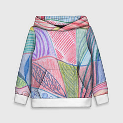 Толстовка-худи детская Floral motifs in pink, цвет: 3D-белый