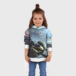 Толстовка-худи детская Lamborghini - motorsport extreme, цвет: 3D-белый — фото 2