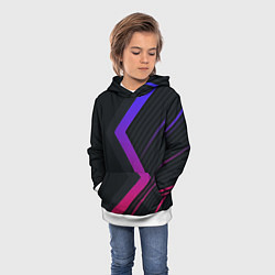 Толстовка-худи детская Color black line, цвет: 3D-белый — фото 2