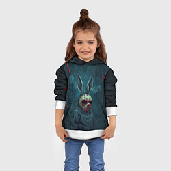 Толстовка-худи детская Зайчик в хоккейной маске, цвет: 3D-белый — фото 2