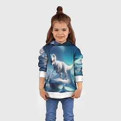 Толстовка-худи детская Снежный динозавр - история вымирания, цвет: 3D-белый — фото 2