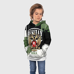 Толстовка-худи детская Русский ММА на фоне герба России, цвет: 3D-белый — фото 2