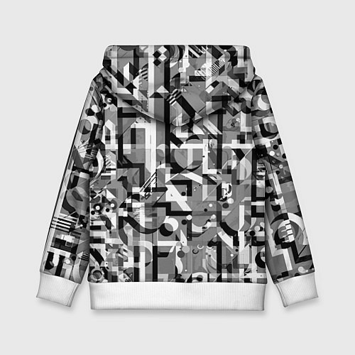 Детская толстовка Серый объёмный эффект / 3D-Белый – фото 2