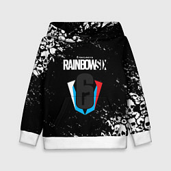 Толстовка-худи детская Rainbow six черепа, цвет: 3D-белый