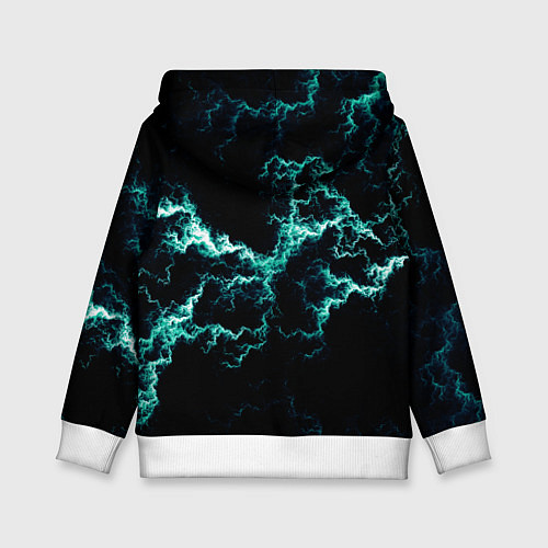 Детская толстовка Lightning light blue glow / 3D-Белый – фото 2