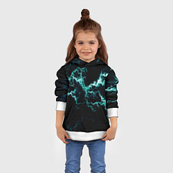 Толстовка-худи детская Lightning light blue glow, цвет: 3D-белый — фото 2