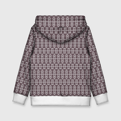 Детская толстовка Геометрический узор какао с молоком / 3D-Белый – фото 2