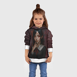 Толстовка-худи детская Кагуя реализм, цвет: 3D-белый — фото 2