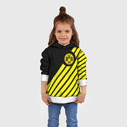 Толстовка-худи детская Borussia geometry yellow, цвет: 3D-белый — фото 2