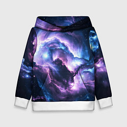 Толстовка-худи детская Фиолетовая туманность, цвет: 3D-белый