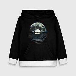 Толстовка-худи детская Лунная виниловая пластинка, цвет: 3D-белый