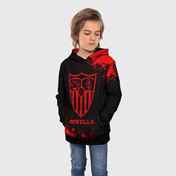 Толстовка-худи детская Sevilla - red gradient, цвет: 3D-черный — фото 2