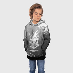 Толстовка-худи детская Cyberpunk 2077 - grey gradient, цвет: 3D-черный — фото 2