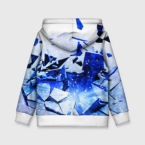 Детская толстовка Абстрактный космический синий фон неоновых плит / 3D-Белый – фото 2