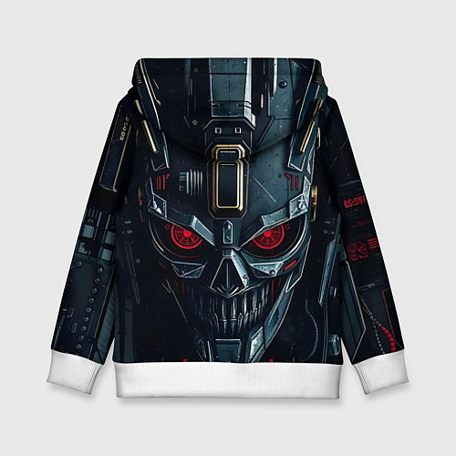 Детская толстовка Робот с красными глазами / 3D-Белый – фото 2