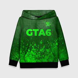 Толстовка-худи детская GTA6 - green gradient посередине, цвет: 3D-черный