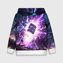 Толстовка-худи детская Магический куб, цвет: 3D-белый