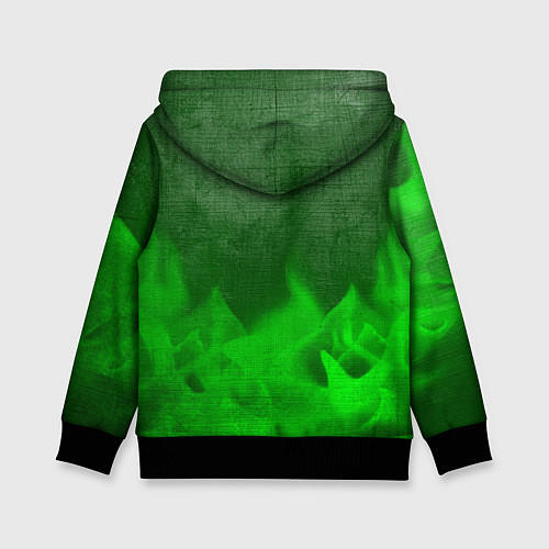 Детская толстовка Fiat - green gradient посередине / 3D-Черный – фото 2