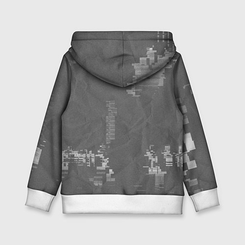 Детская толстовка Девушка на фоне гличей / 3D-Белый – фото 2