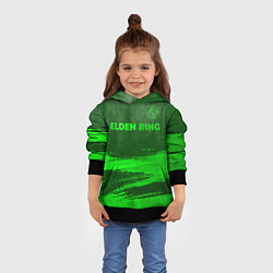 Толстовка-худи детская Elden Ring - green gradient посередине, цвет: 3D-черный — фото 2