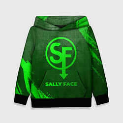 Толстовка-худи детская Sally Face - green gradient, цвет: 3D-черный
