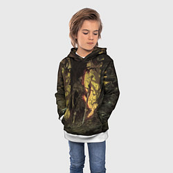 Толстовка-худи детская Рыцарь в сумеречном лесу, цвет: 3D-белый — фото 2