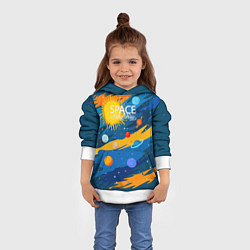 Толстовка-худи детская Млечный путь -наш дом, цвет: 3D-белый — фото 2