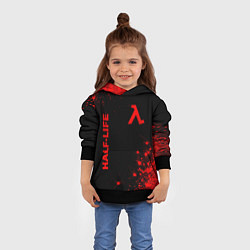 Толстовка-худи детская Half-Life - red gradient вертикально, цвет: 3D-черный — фото 2