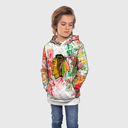 Толстовка-худи детская Chicago Blackhawks NHL white, цвет: 3D-белый — фото 2