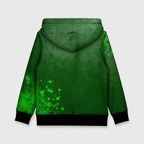 Детская толстовка Fiat - green gradient вертикально / 3D-Черный – фото 2