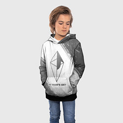 Толстовка-худи детская No Mans Sky - white gradient, цвет: 3D-черный — фото 2