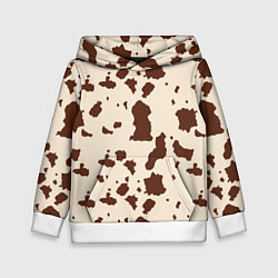Толстовка-худи детская Коровьи пятна, цвет: 3D-белый