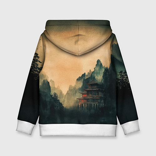 Детская толстовка Старый Японский монастырь / 3D-Белый – фото 2