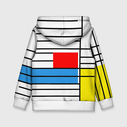 Детская толстовка В стиле мондриана / 3D-Белый – фото 2