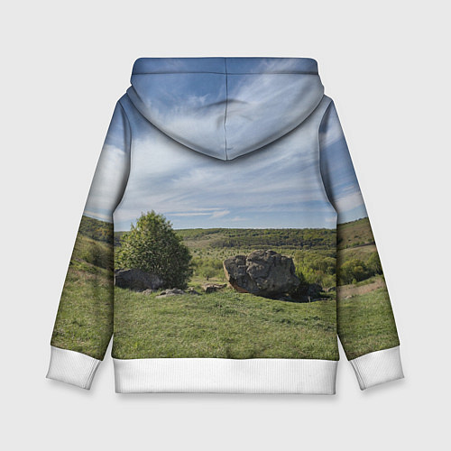 Детская толстовка Конь-Камень на Красивой Мече / 3D-Белый – фото 2